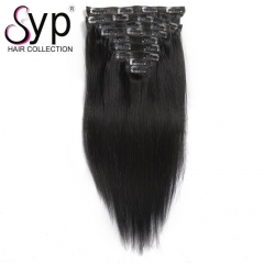 Cheap Human Hair Clip In Extensions Brazilian Straight 30 32 34 Inch