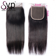 5x5 Swiss Lace Closure Wholesale Straight Hair Invisible Part