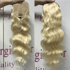 613 Blonde Drawstring Ponytail Hairpiece Body Wave Styles For Prom
