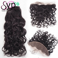Ear To Ear Lace Frontal With Bundles Brazilian Water Wave Hair