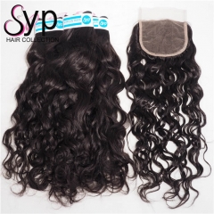 Malaysian Water Wave With Closure Cheap Human Hair Weave Brands
