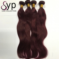 99J Burgundy Human Hair Weave Extensions Brazilian Straight For Sale