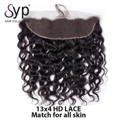 13x4 HD Transparent Lace Frontals Best Remy Black Human Hair Italian Curly Weave