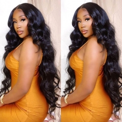 Transparent Lace Frontal Wig Brazilian Body Wave Hair 180% Density