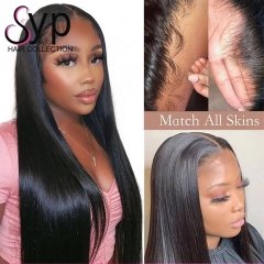 Straight Human Hair Bundles With HD Lace Frontal Closure 13x4 Near Me